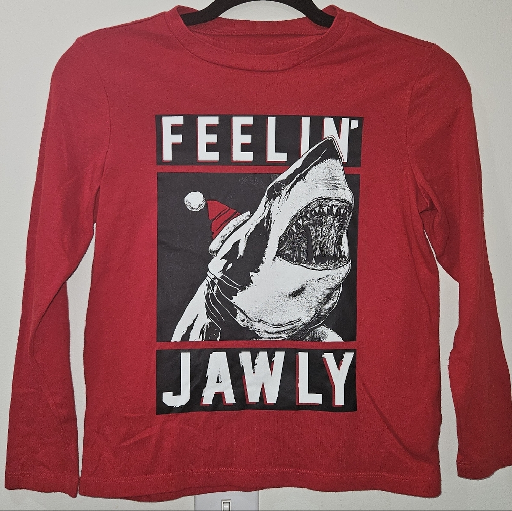 Unknown Brand, Size 8, Long Sleeve Shark Christmas Shirt, Excellent Condition!
